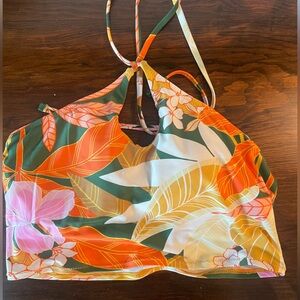 Aerie Floral Halter Bikini Top